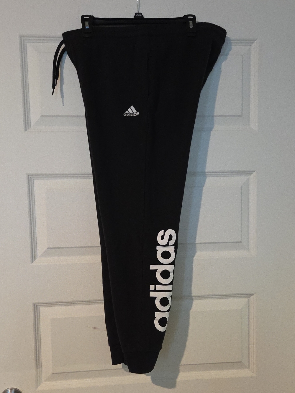 adidas Black Jogger Sweatpants with White Logo
